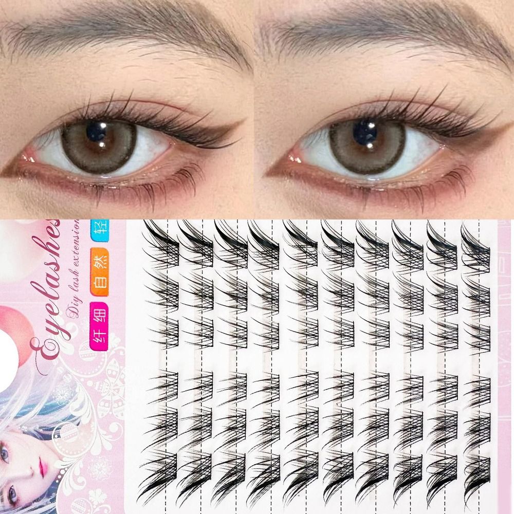Eyelash Extension Cat Eye Wispy - 3D-Katzenaugen-Cluster-Wimpern, natürliche DIY-Wimpernverlängerungen, falsche Wimpern, Wispy
