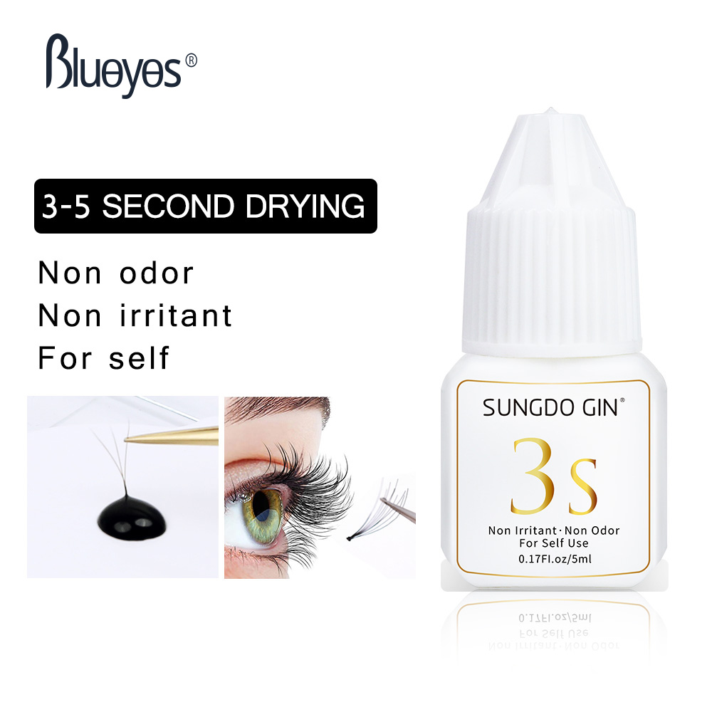 Eyelash Extension Eye Irritation - Wimpernverlängerungskleber, 3S, schnell trocknend, 5 ml,