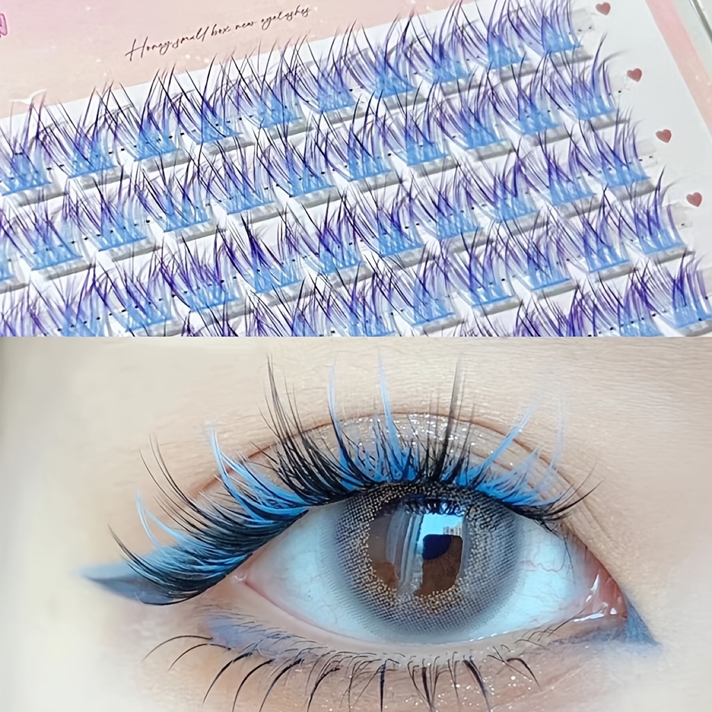 Eyelash Extension Anime - Mixiaohe Bunte Wimpern 60 Cluster Einfache