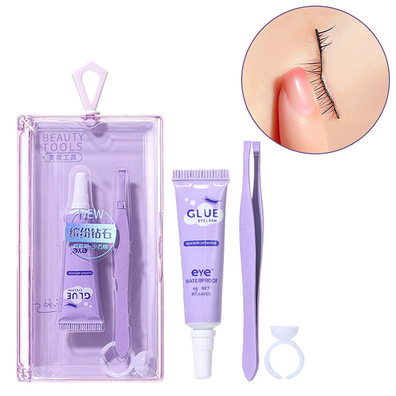 Eyelash Extension Eye Irritation - Wimpernkleber mit Pinzetten-Set, wasserfest, schnell trocknend,