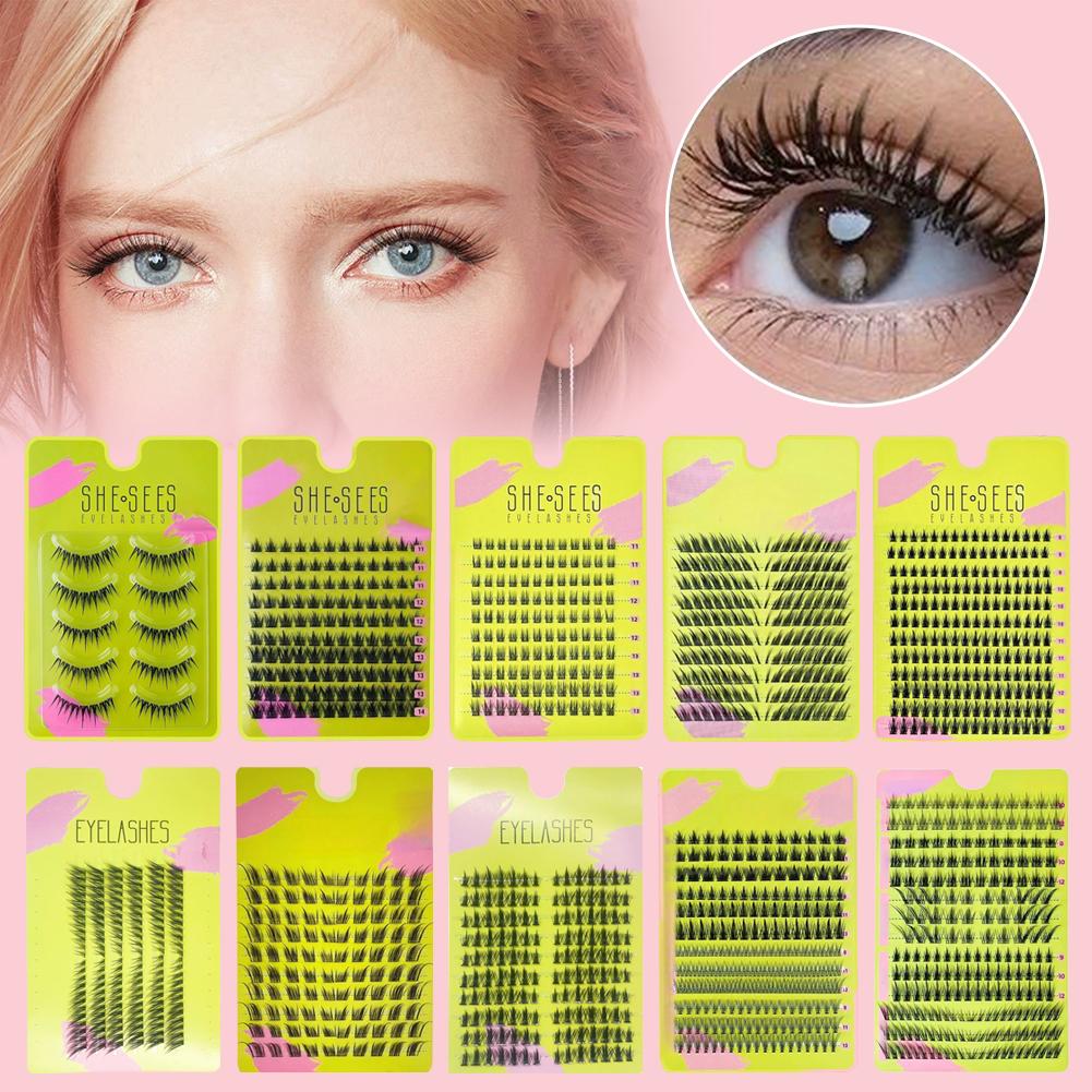 Eyelash Extension Cat Eye Wispy - Natürliche Cluster-Falsche Wimpernverlängerung, weiche, dünne Katzenaugen,
