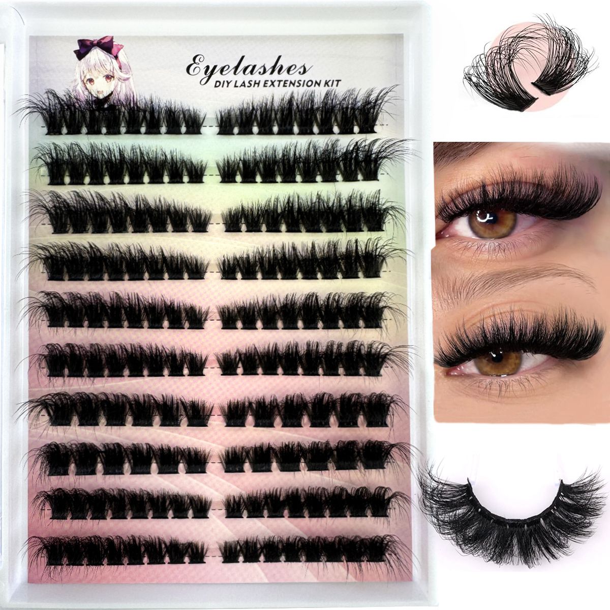 Left+Right Eye Lash Extension  – Eyelash Extension Cat Eye Wispy Bewertung und Preis