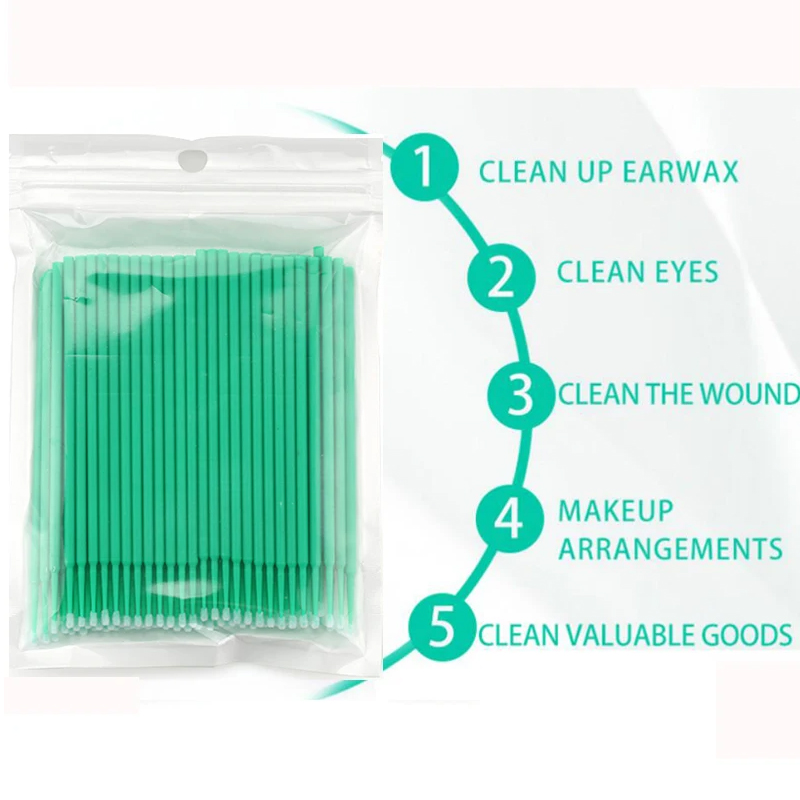 50/100PCS Einweg Micro Pinsel  – Eyelash Extension Removal Bewertung und Preis
