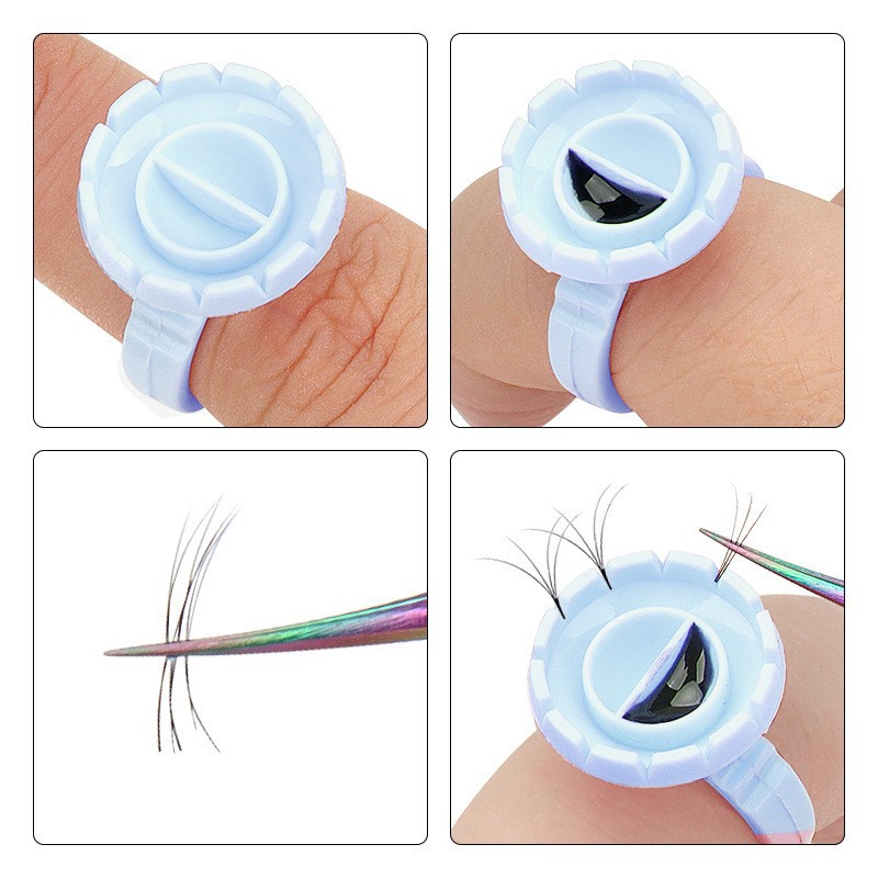 100Pcs Einweg Kleber Ring Halt – Eyelash Extension Volume Lashes Bewertung und Preis
